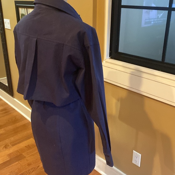 Steve Madden NWT Navy Blue Breast Pocket Button Down Dress. Sz Small - Picture 6 of 7